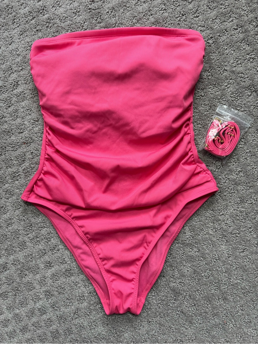 Shade & Shore Pink Ribbed One-Piece Swimsuit | Size M (8-10) | NWOT